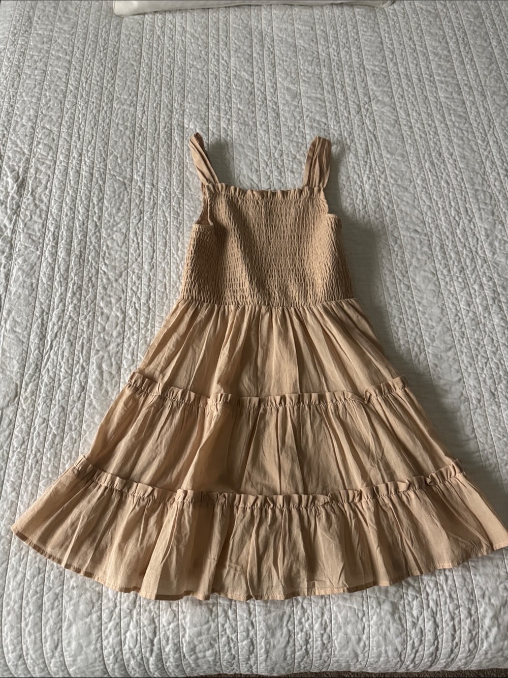 Sleeveless Tiered Taupe Dress